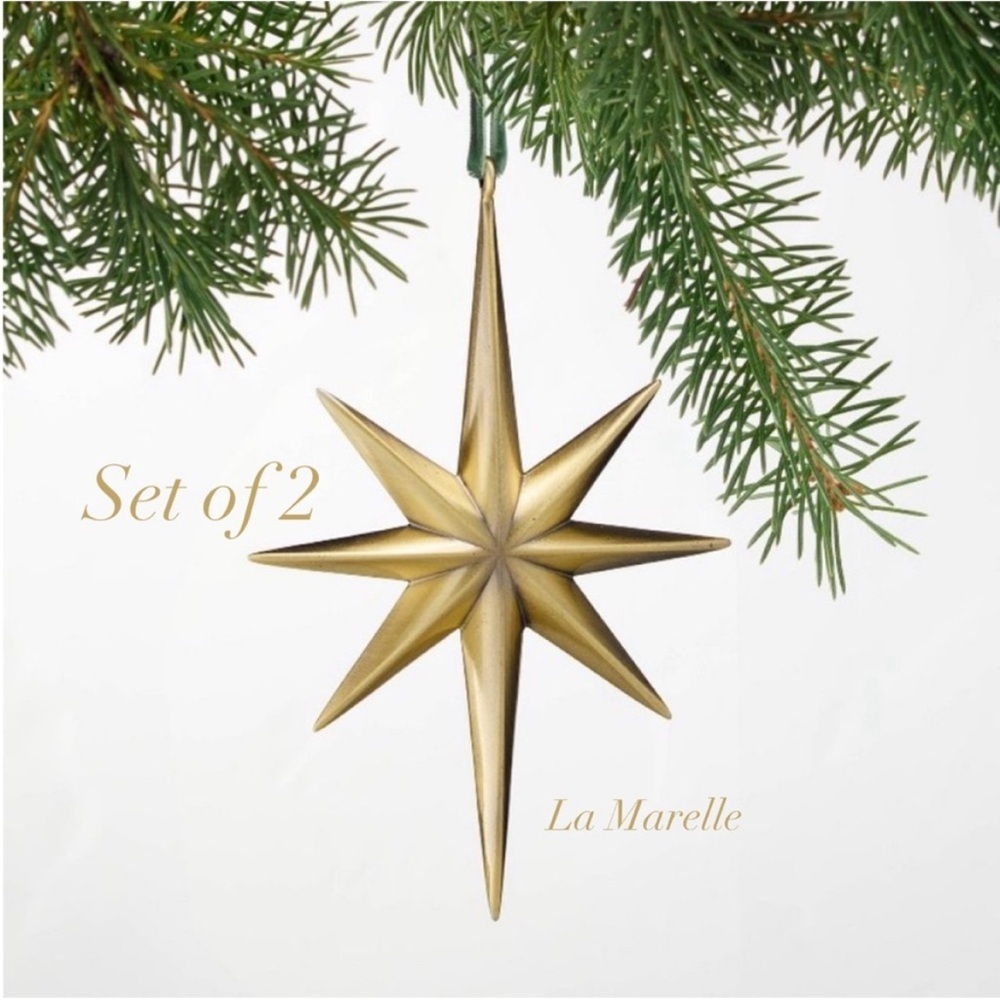 Set of 2 | Brass Star Ornament - Hearth & Hand™ with Magnolia